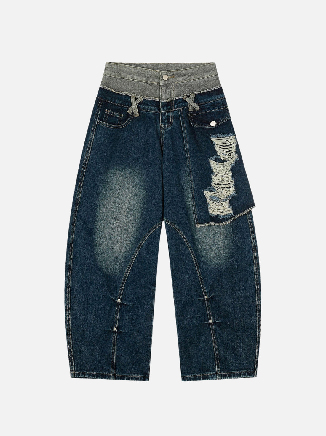 GRUNTRA – Baggy Basic Patchwork Jeans Black | Teenwear.eu