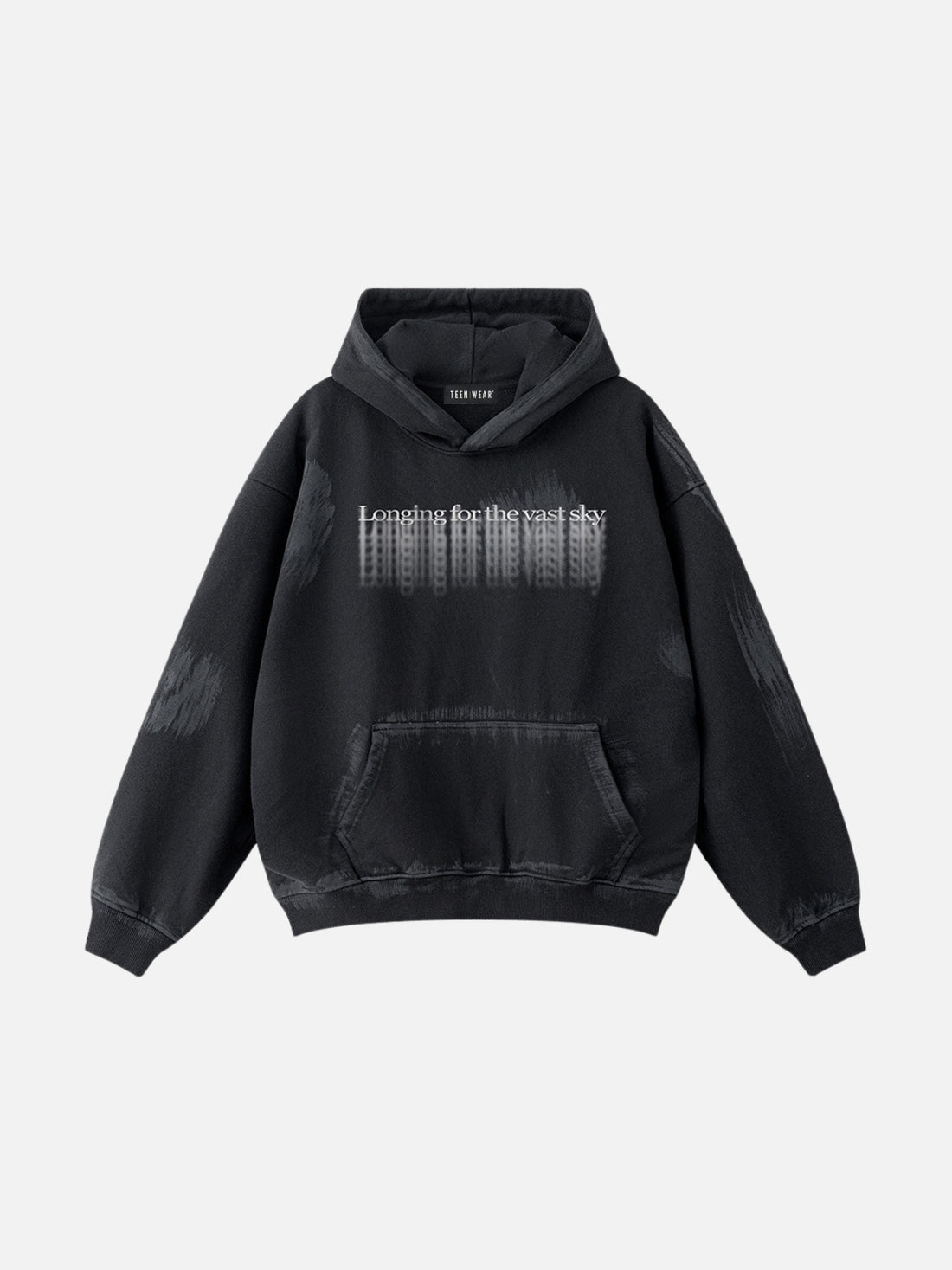 LONGING - Oversized Print Hoodie Dark Grey | Teenwear.eu