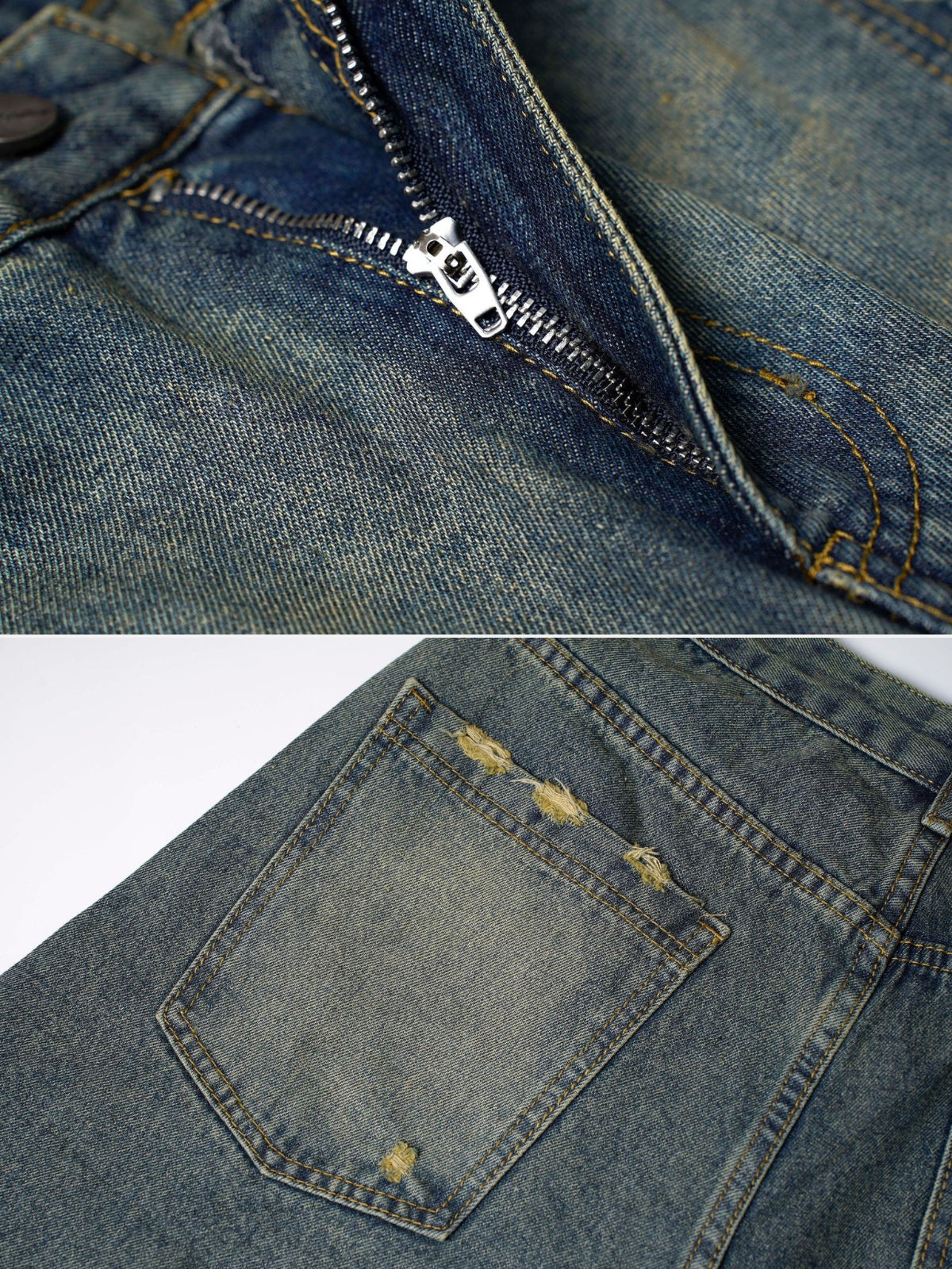 TORNZ - Baggy Denim Embroidered Jorts | Teenwear.eu