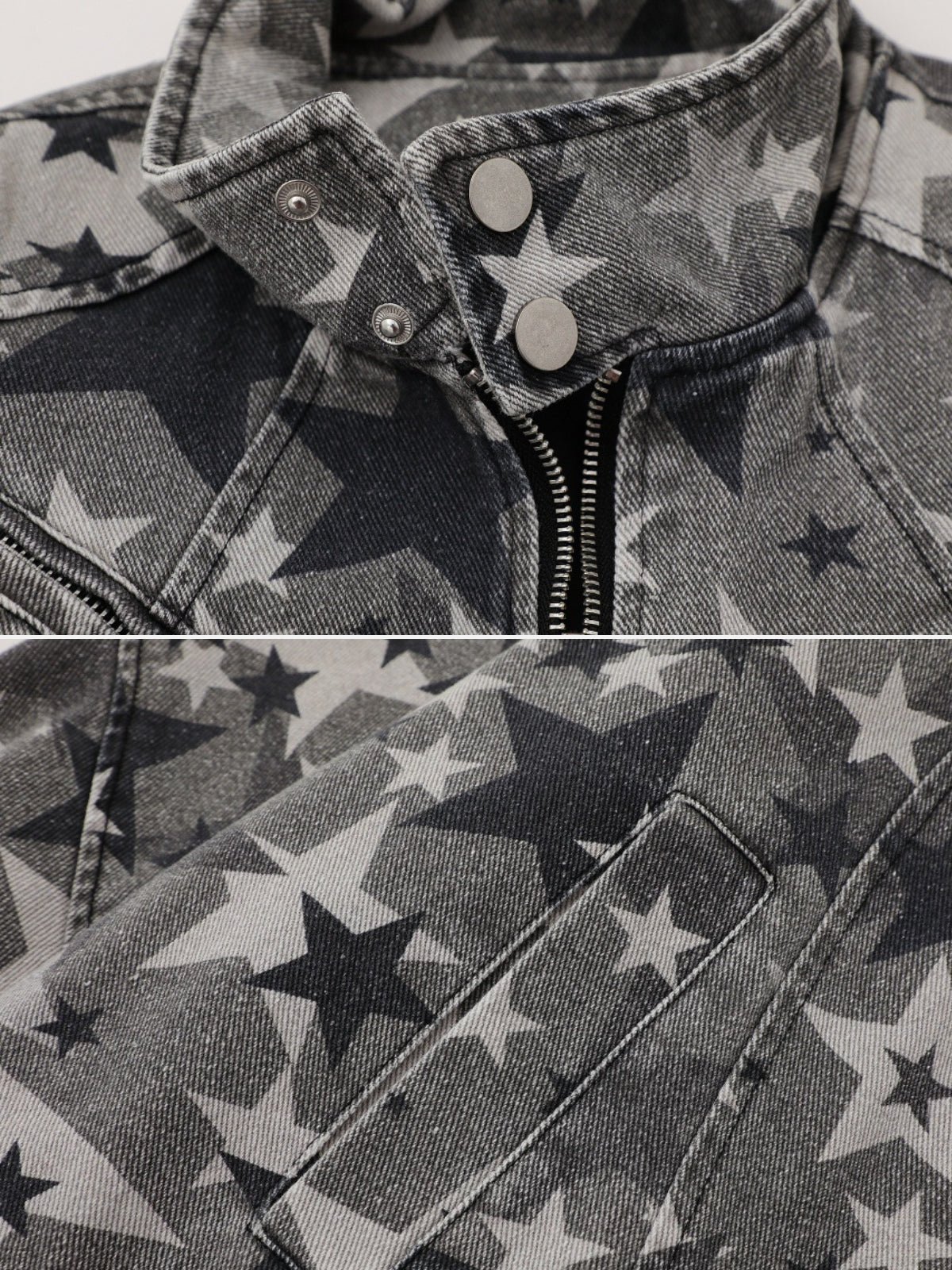 ASTERO - Denim Oversized Print Jacket | Teenwear.eu