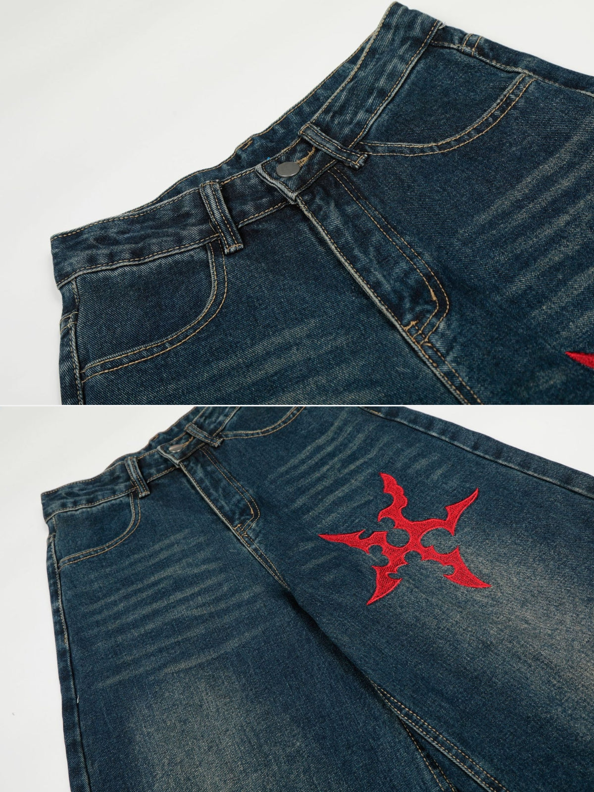 SPINNER - Baggy Embroidered Graphic Jeans | Teenwear.eu
