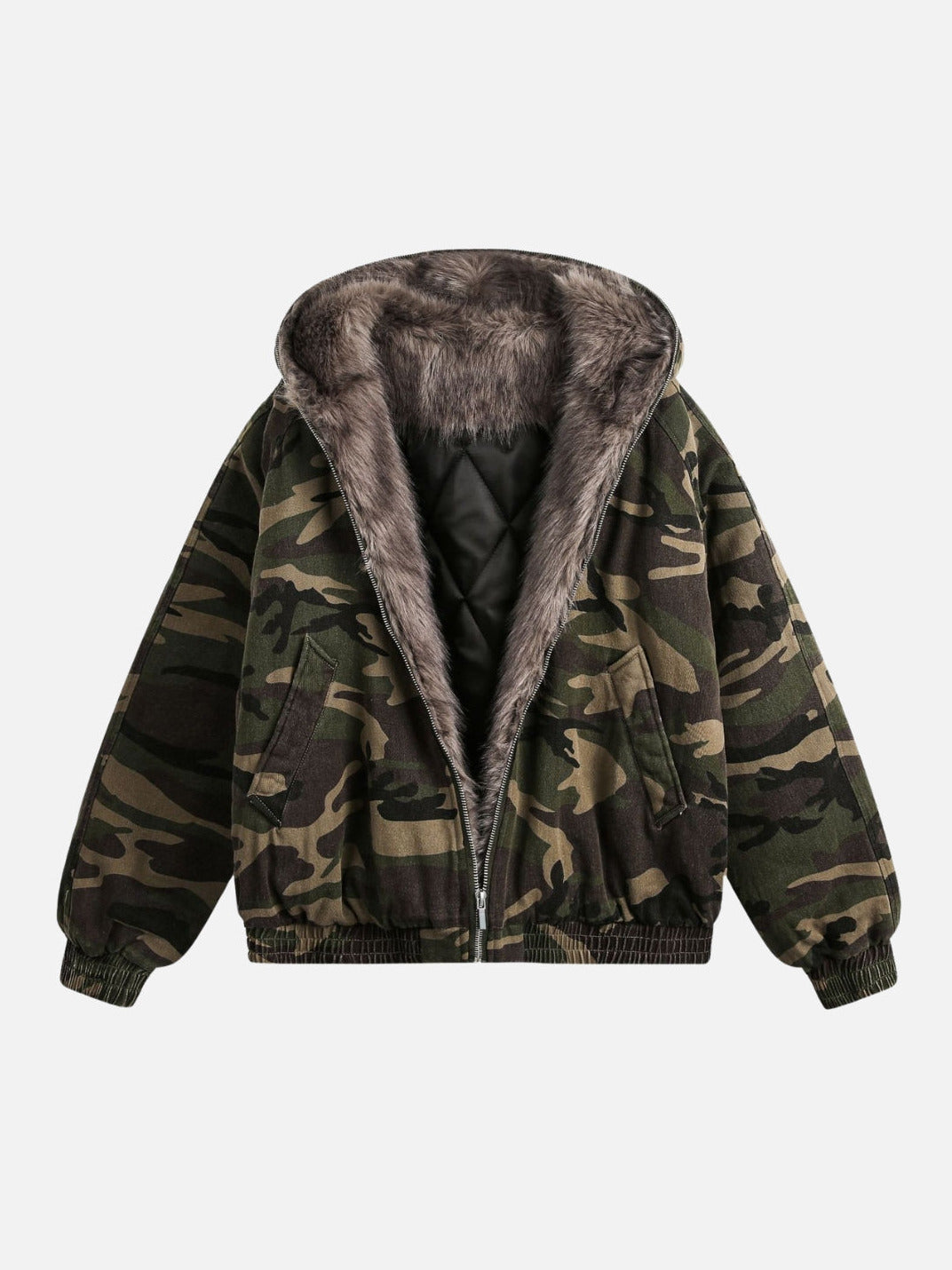 CAMOZEE – Oversized Basic Sherpa Jacket Camo | Teenwear.eu