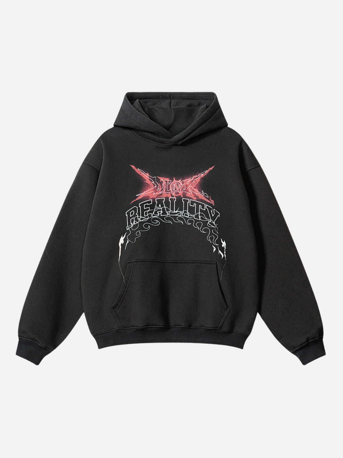 REALITY - Oversized Print Hoodie Black | Teenwear.eu