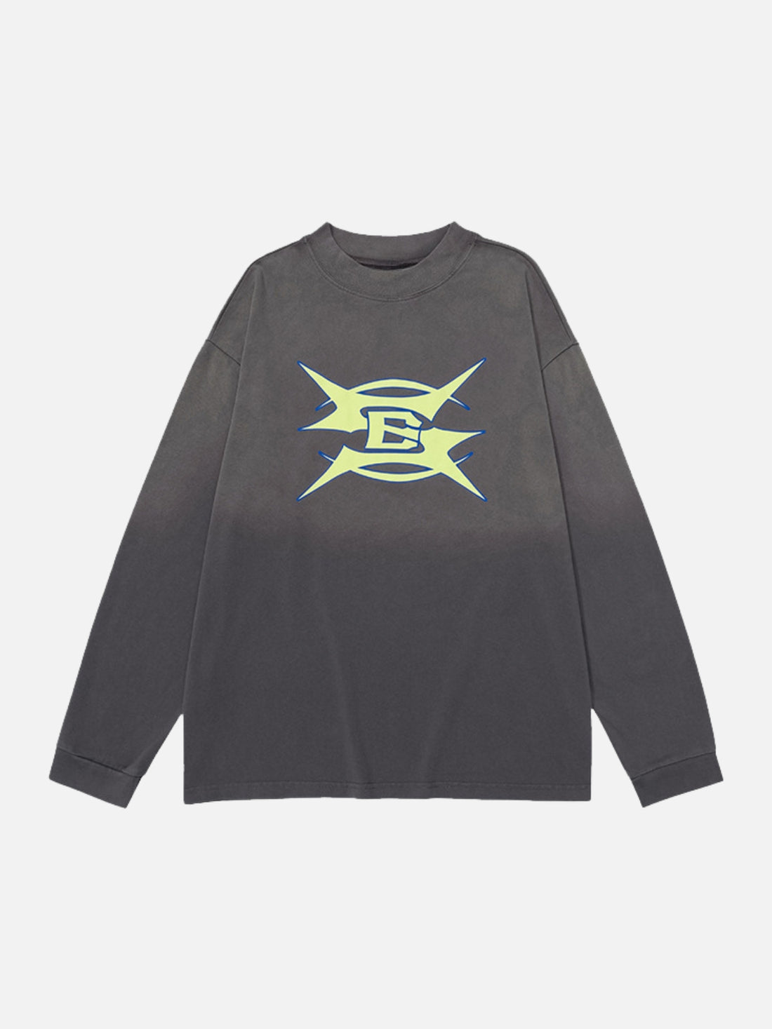 BALCKEND - Oversized Print Long Sleeved T-Shirt Yellow | Teenwear.eu