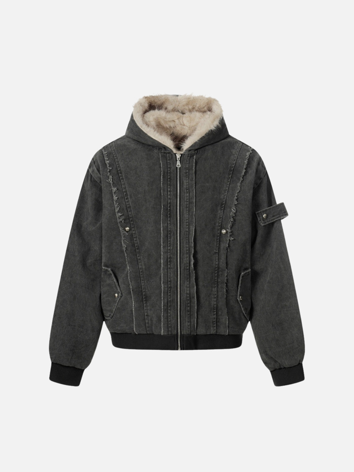 FRAYZO – Oversized Denim Embroidered Jacket Black | Teenwear.eu