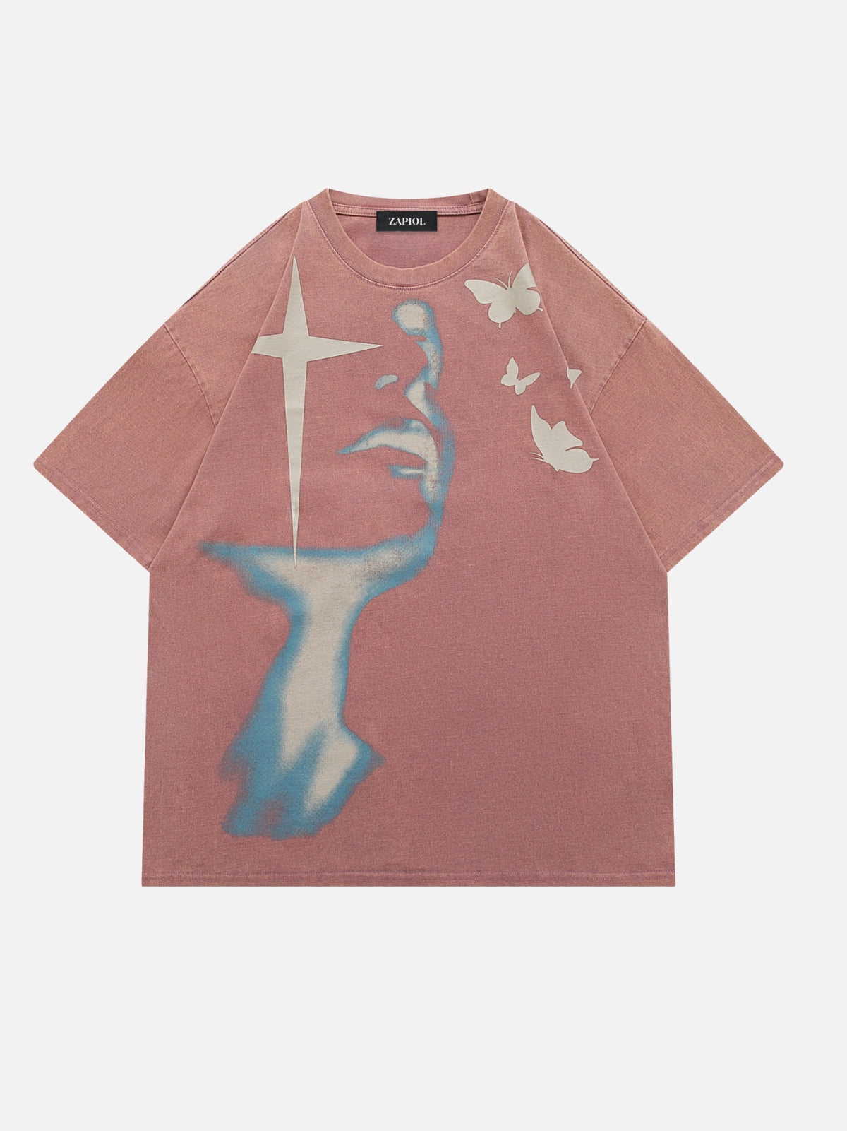 FACE LIGHT - Oversized Print T-Shirt Pink | Teenwear.eu