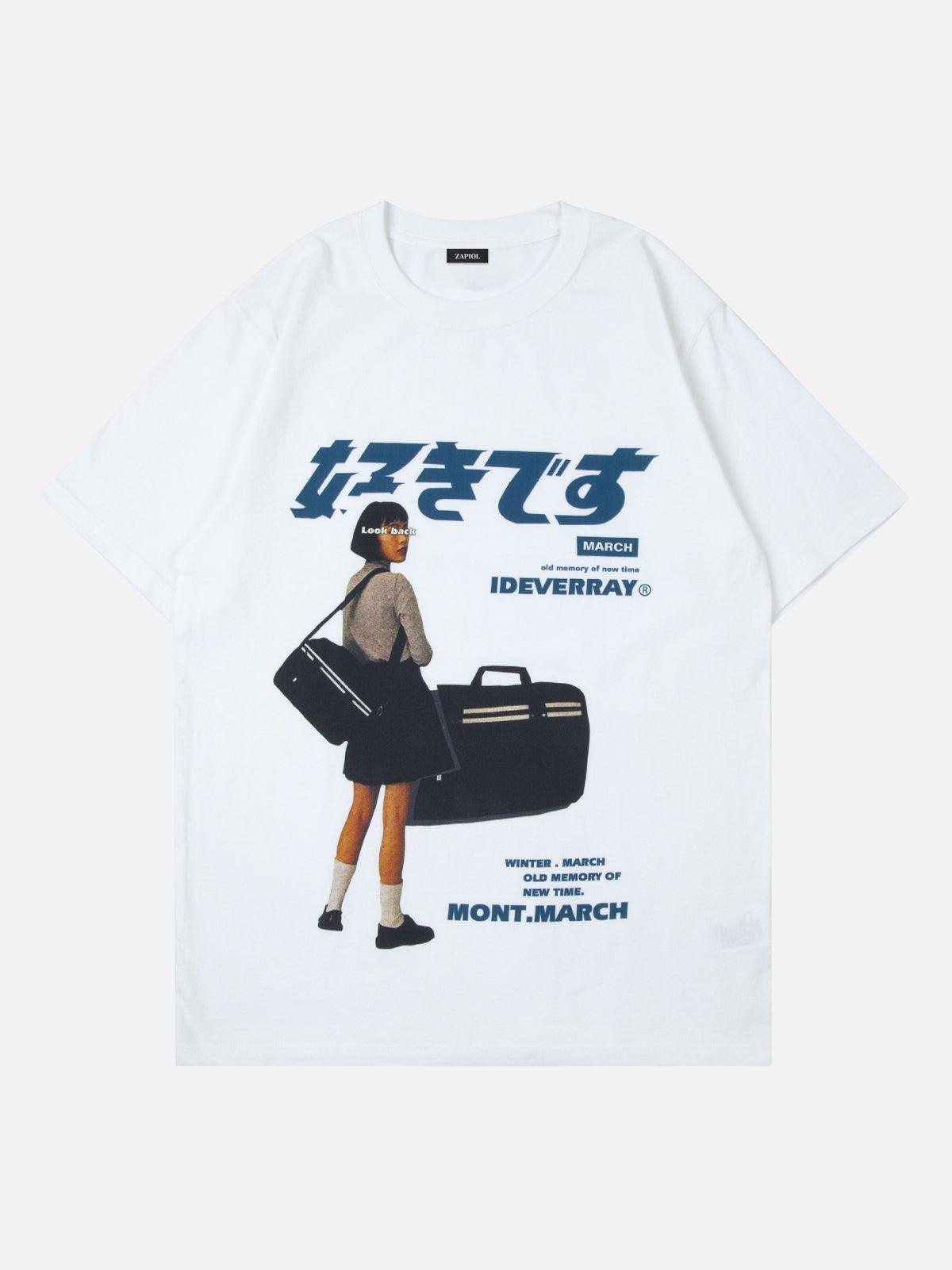 LOOK BACK - Oversized Print T-Shirt White | Teenwear.eu