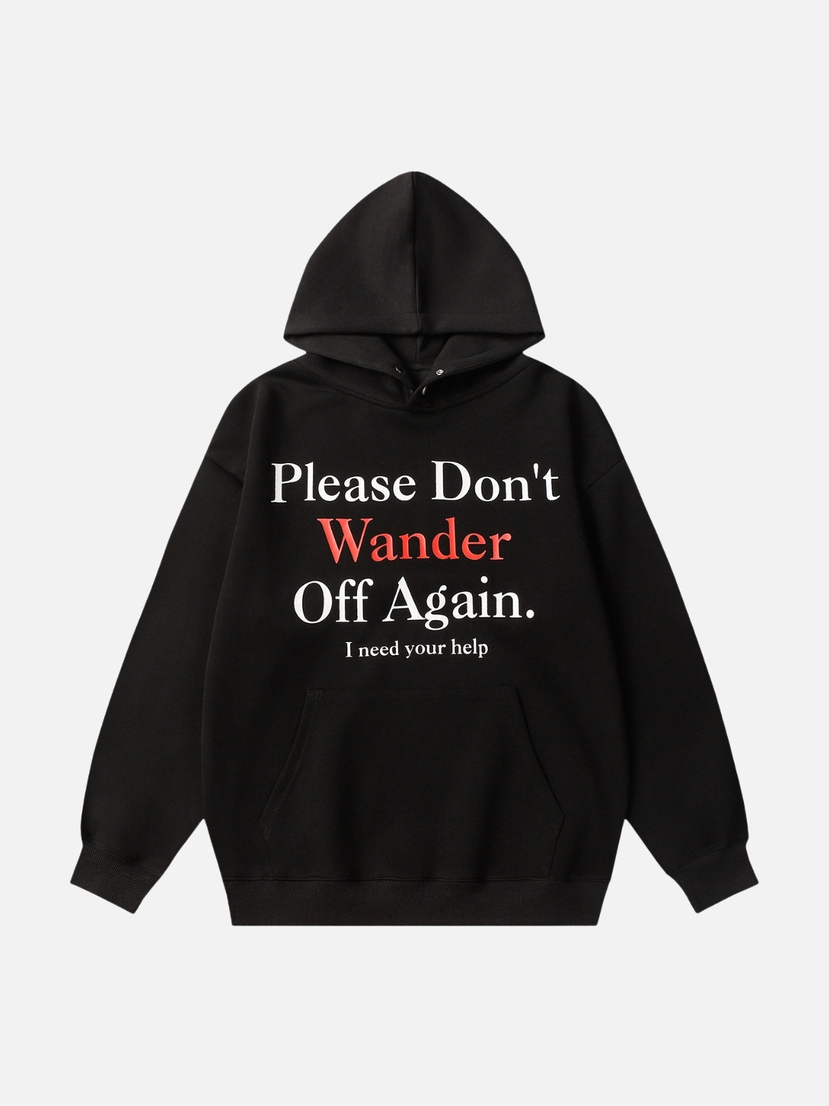WANDER - Oversized Print Hoodie Black | Teenwear.eu