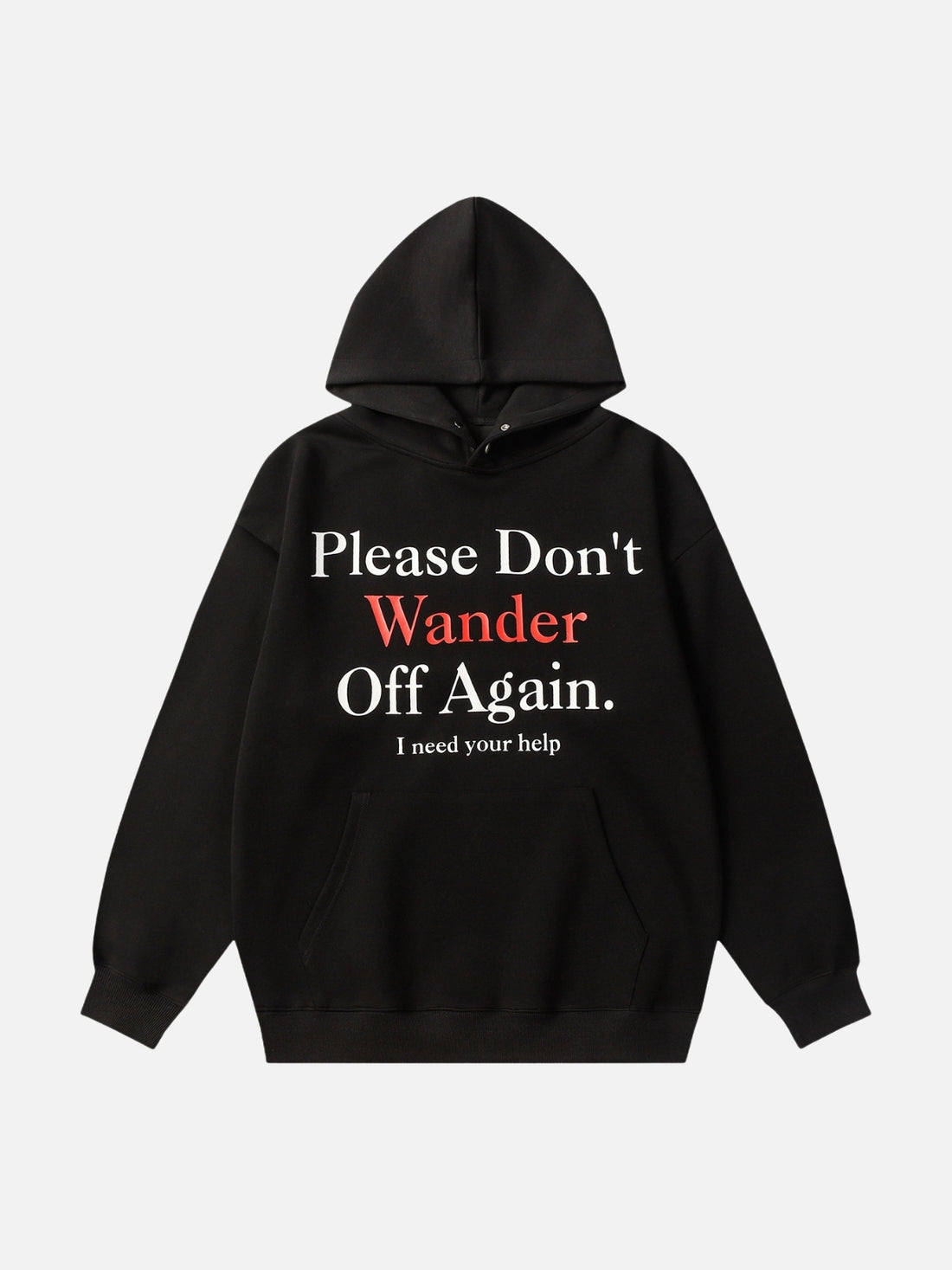 WANDER - Oversized Print Hoodie Black | Teenwear.eu