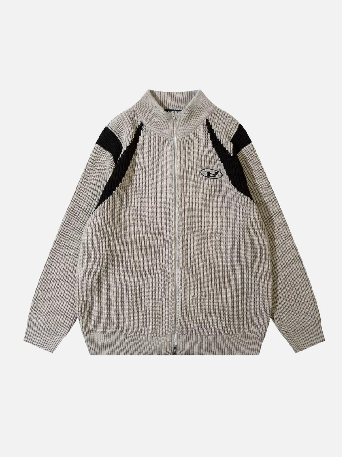 BOUNY - Oversized Graphic Cardigan Beige | Teenwear.eu