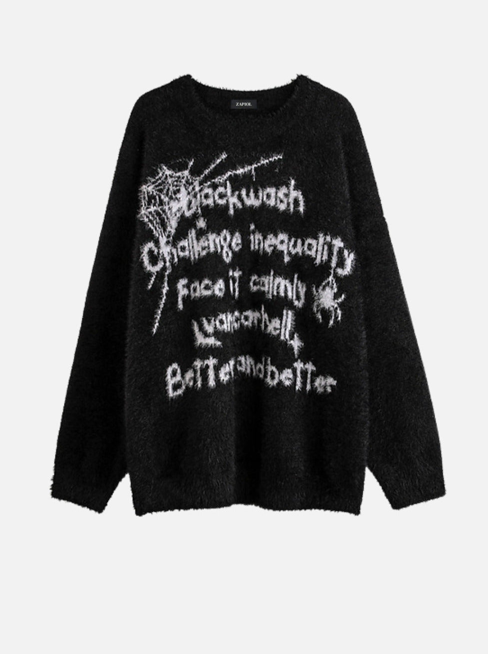 BLACKWASH - Oversized Graphic Sweater Black | Teenwear.eu