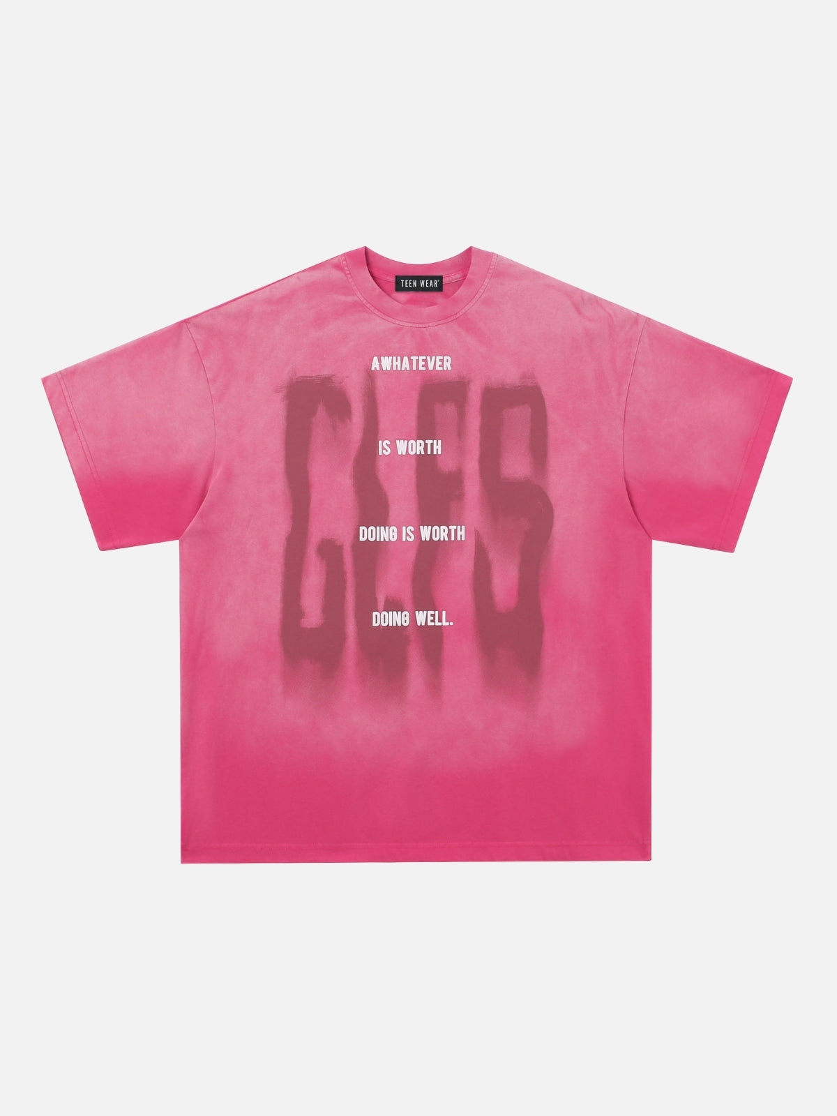 GLES - Oversized Print T-Shirt Pink | Teenwear.eu