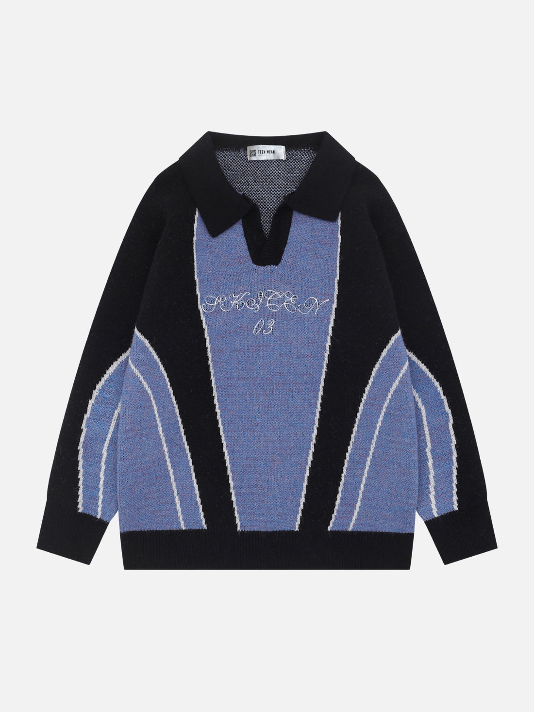 VIBEY - Oversized Graphic Sweater Blue | Teenwear.eu