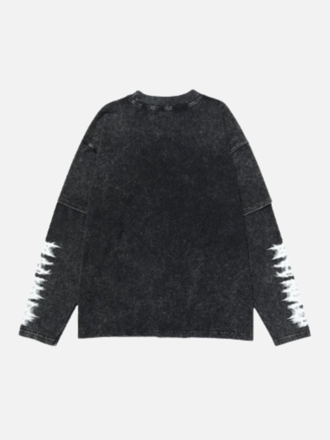 KINDO - Oversized Print Long Sleeved T-Shirt Washed Black | Teenwear.eu