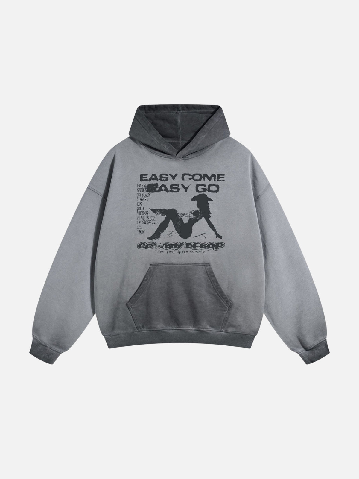 EASY GO - Oversized Print Hoodie Grey | Teenwear.eu