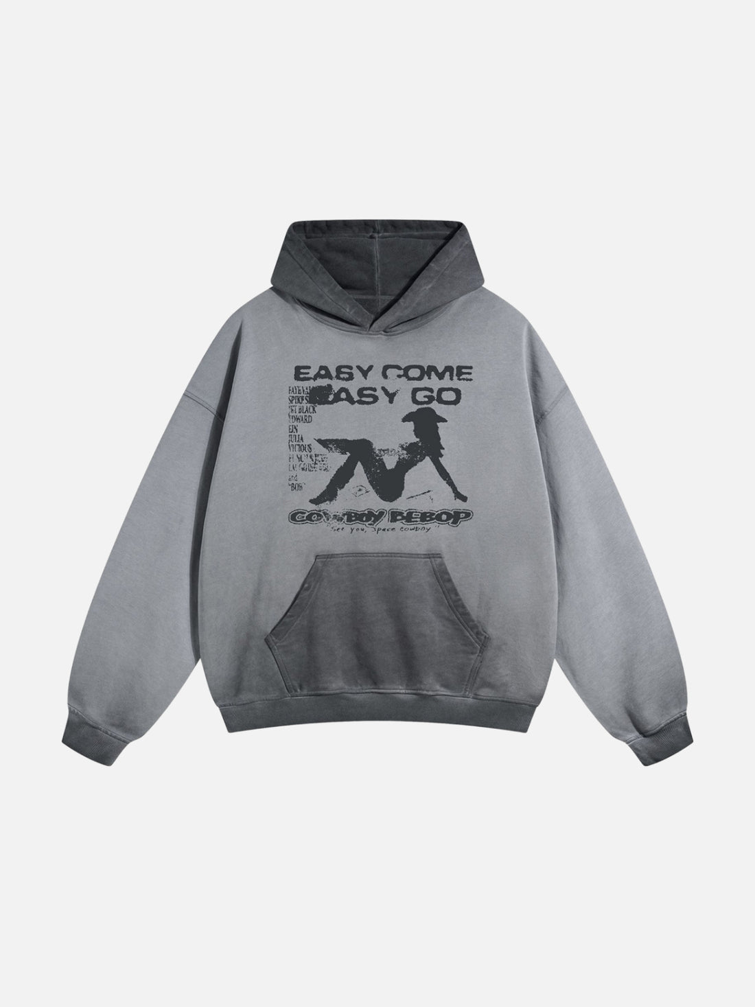 EASY GO - Oversized Print Hoodie Grey | Teenwear.eu