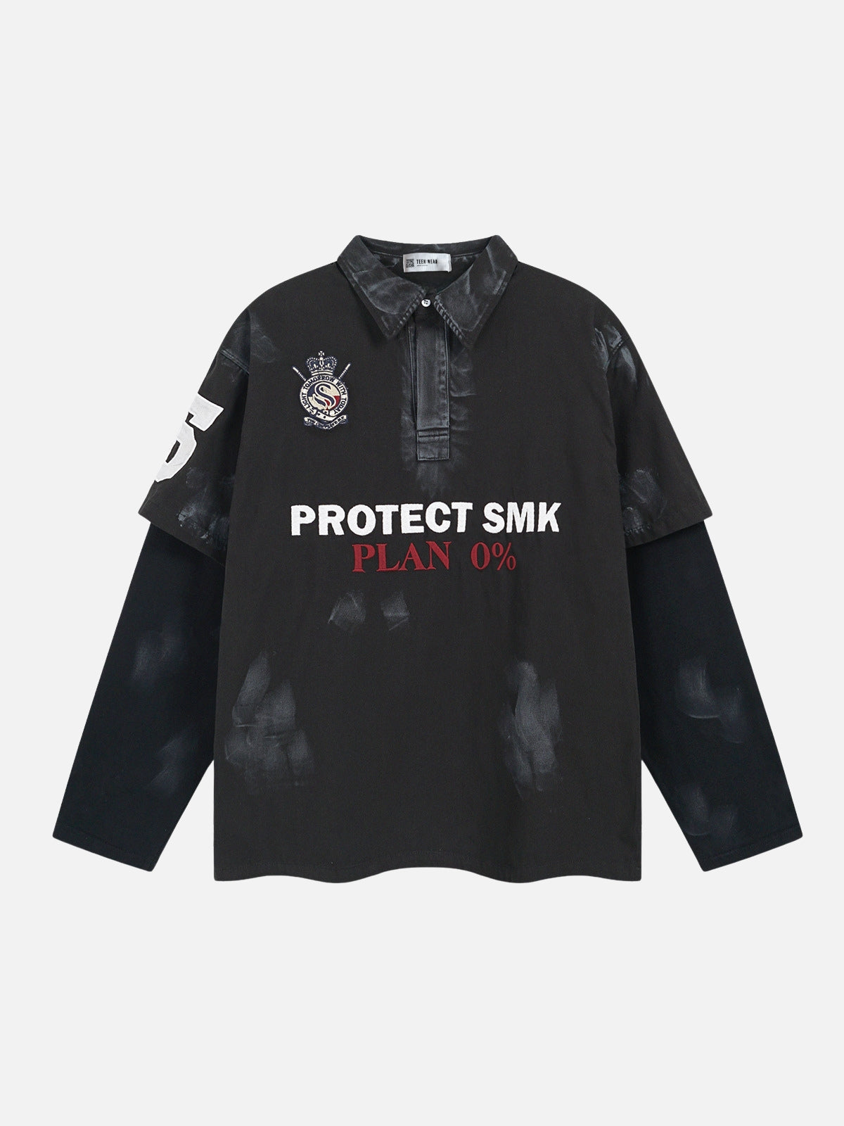 PLAN 0% - Premium Oversized Embroidered Polo Shirt | Teenwear.eu