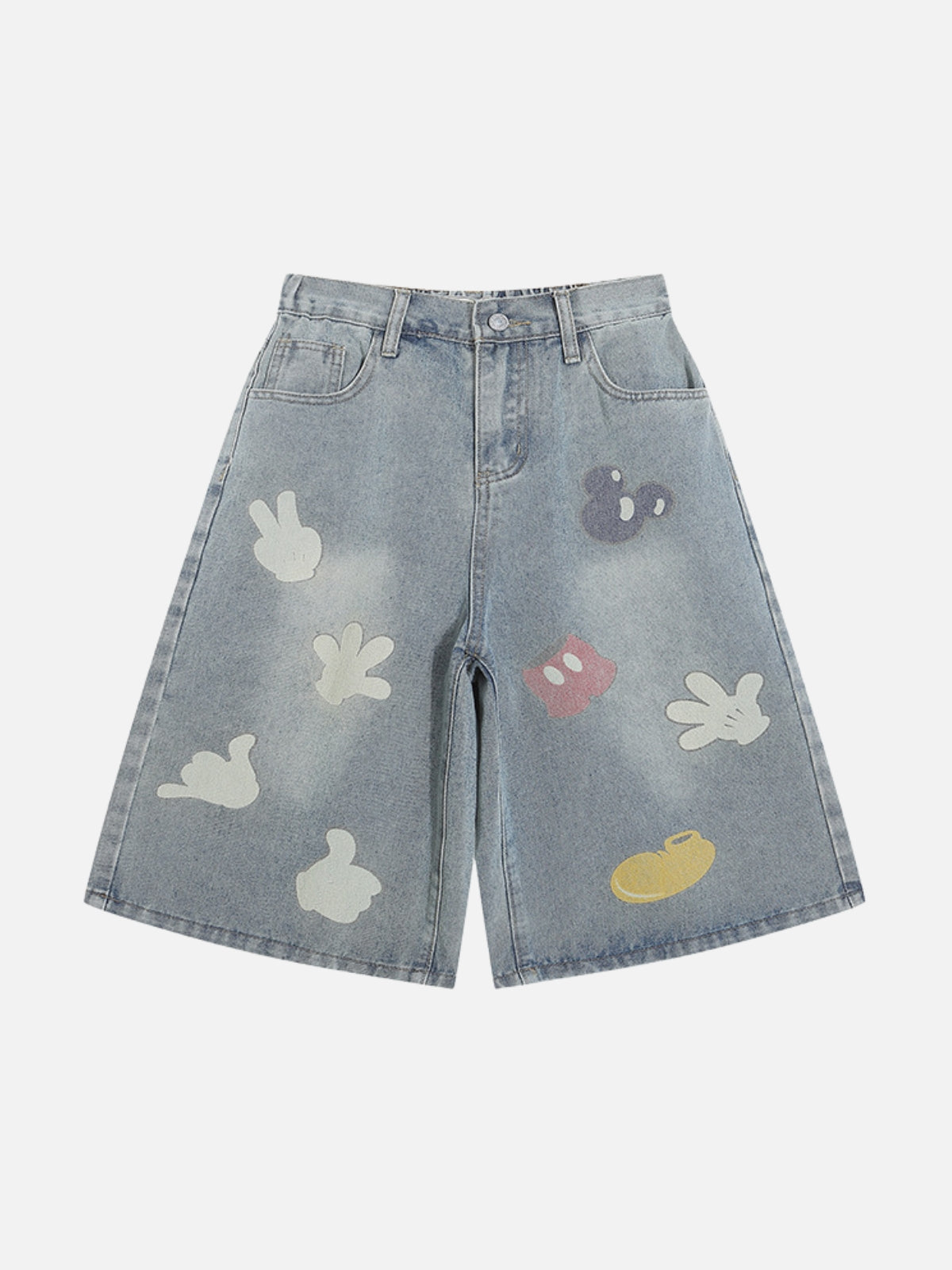 MICKEY - Baggy Graphic Shorts Blue | Teenwear.eu