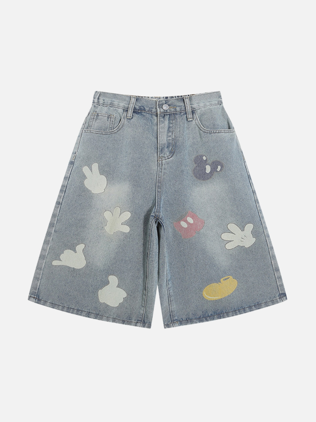 MICKEY - Baggy Graphic Shorts Blue | Teenwear.eu