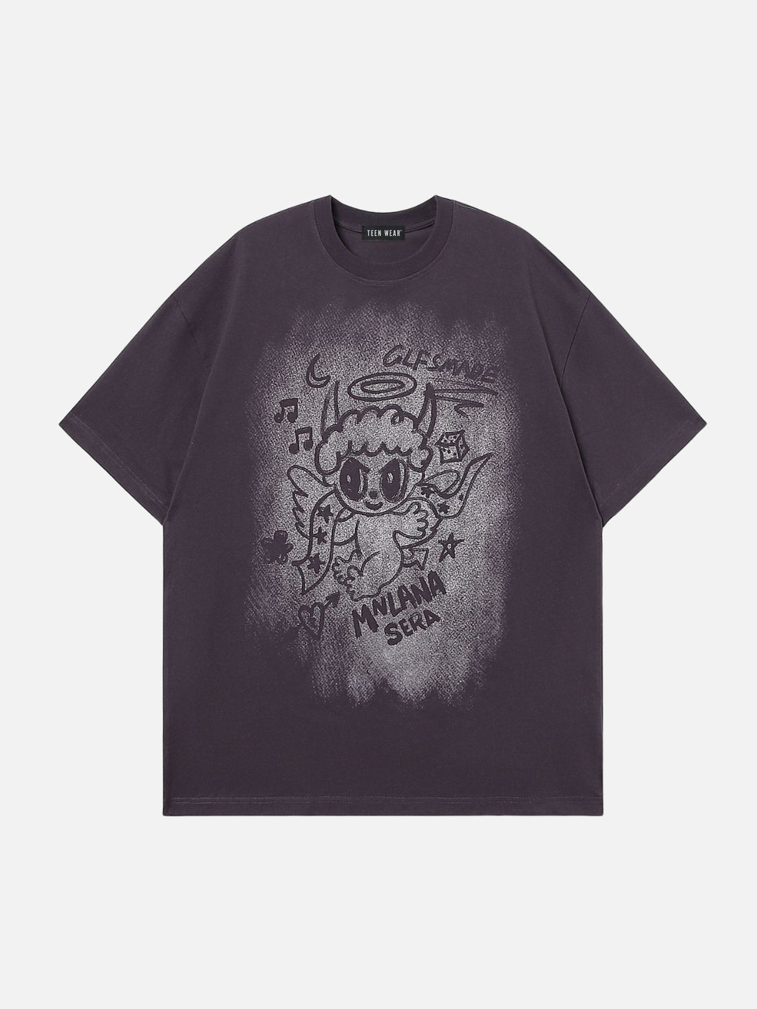 MNLANA - Oversized Print T-Shirt Purple | Teenwear.eu