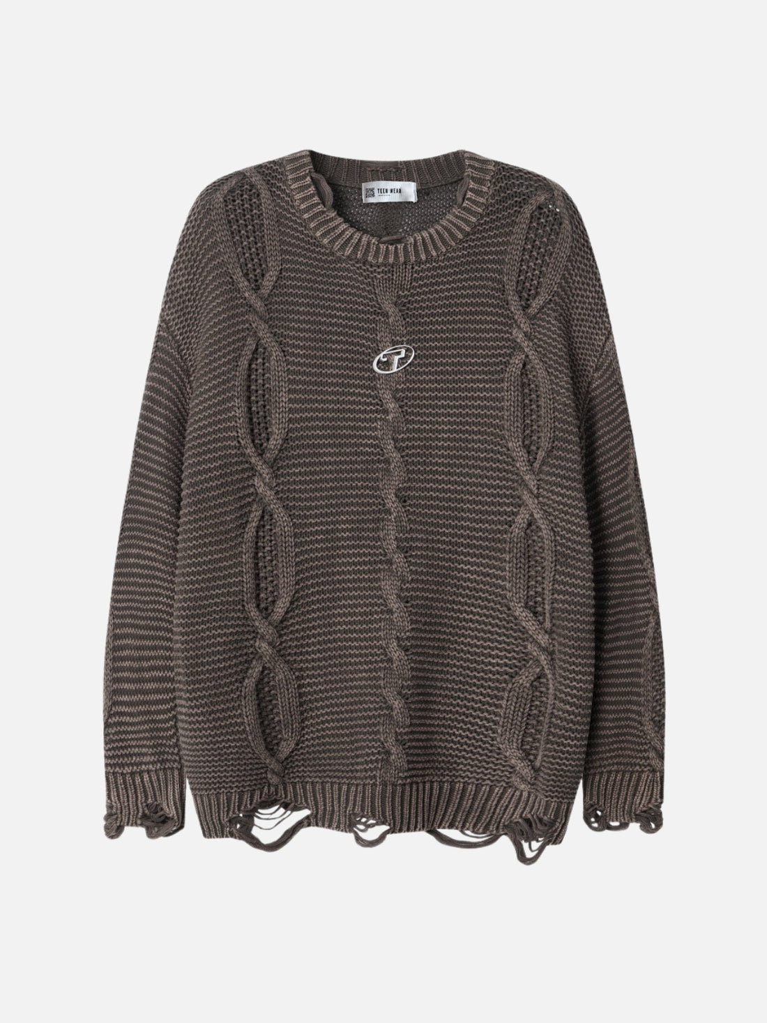 CHAINED - Oversized Embroidered Sweater Black | Teenwear.eu