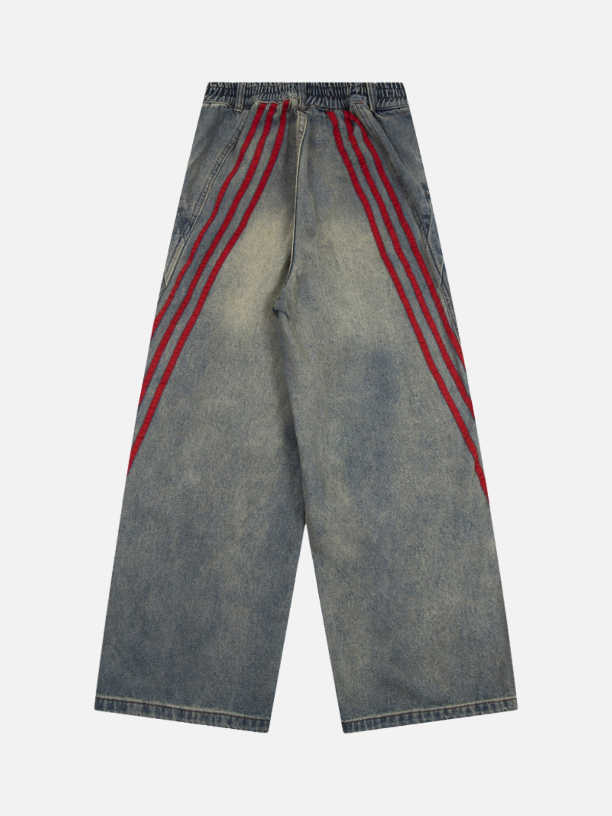 RED STRIPES - Baggy Embroidered Jeans | Teenwear.eu