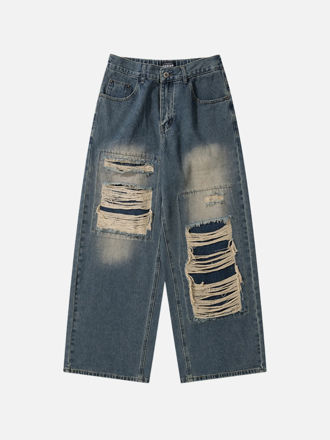 GUZTAVE - Loose Ripped Basic Jeans Black | Teenwear.eu