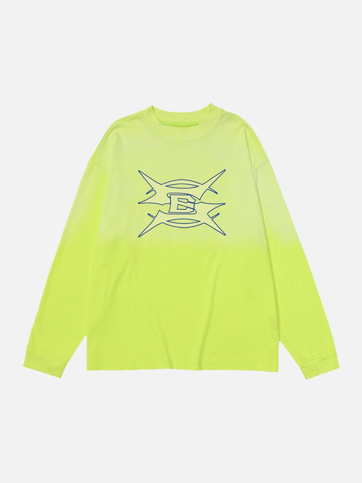 BALCKEND - Oversized Print Long Sleeved T-Shirt Yellow | Teenwear.eu
