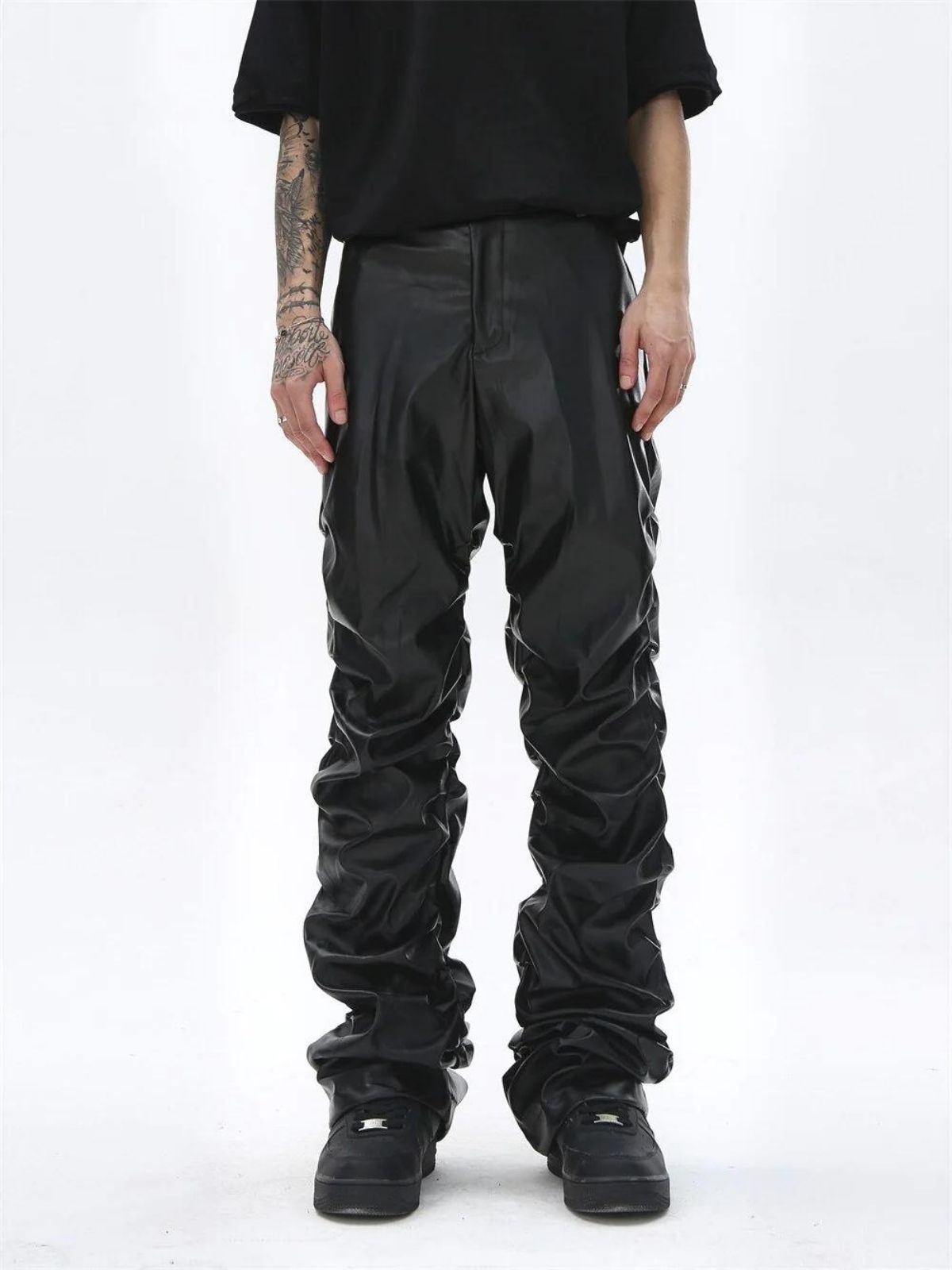DARK PUNK - Loose PU Leather Jeans | Teenwear.eu