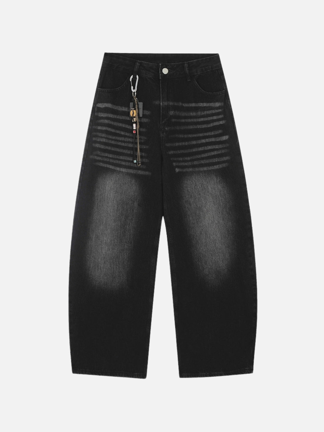 LOWVAGE - Baggy Embroidered Jeans Black | Teenwear.eu