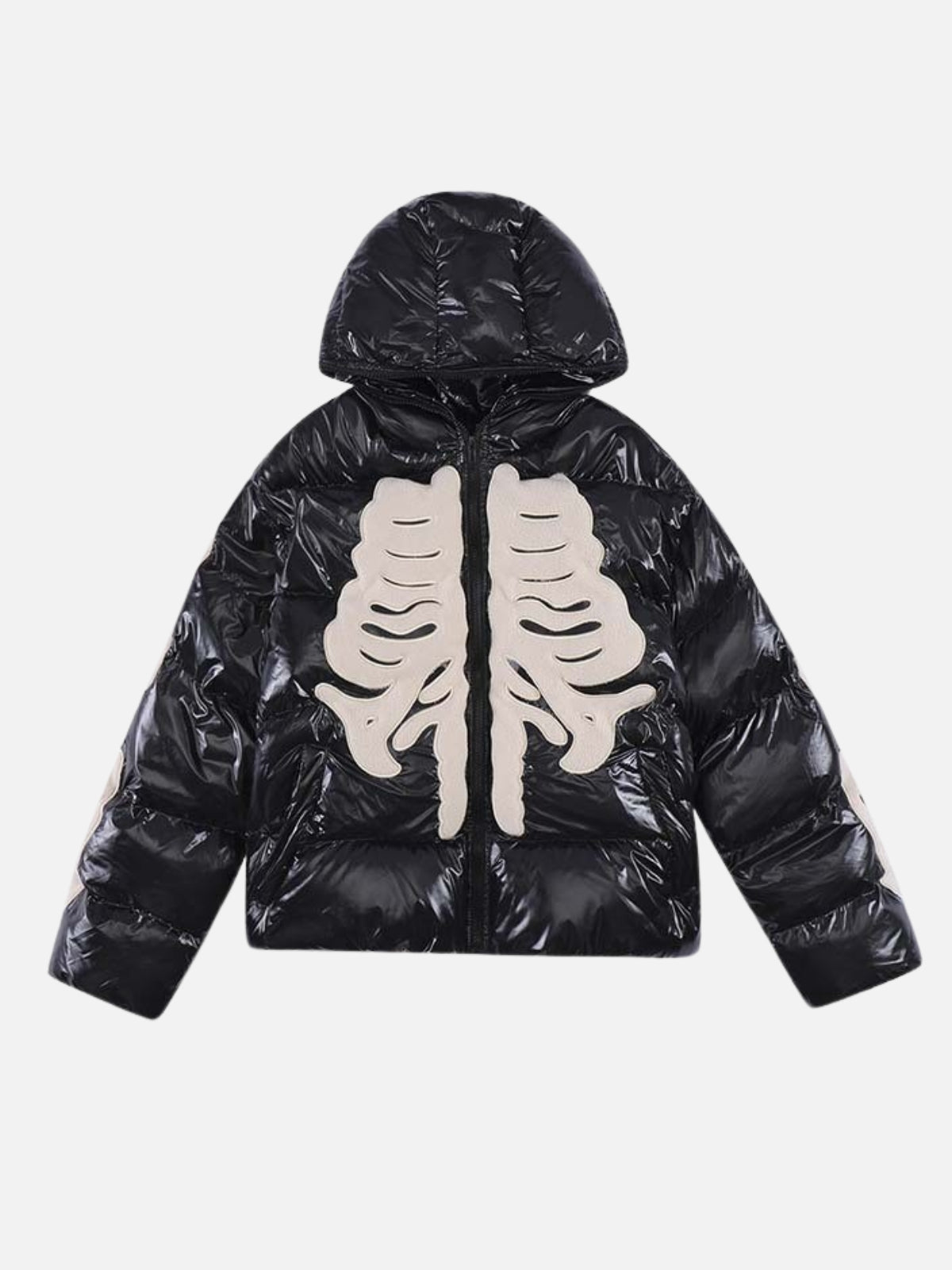 SHINED - Puffer Embroidered Jacket Black | Teenwear.eu