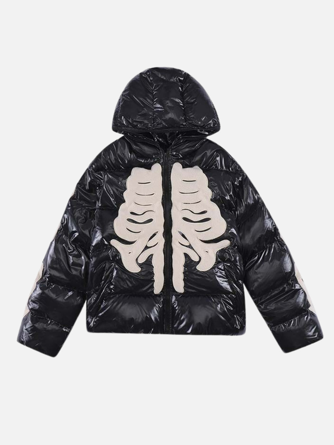 SHINED - Puffer Embroidered Jacket Black | Teenwear.eu