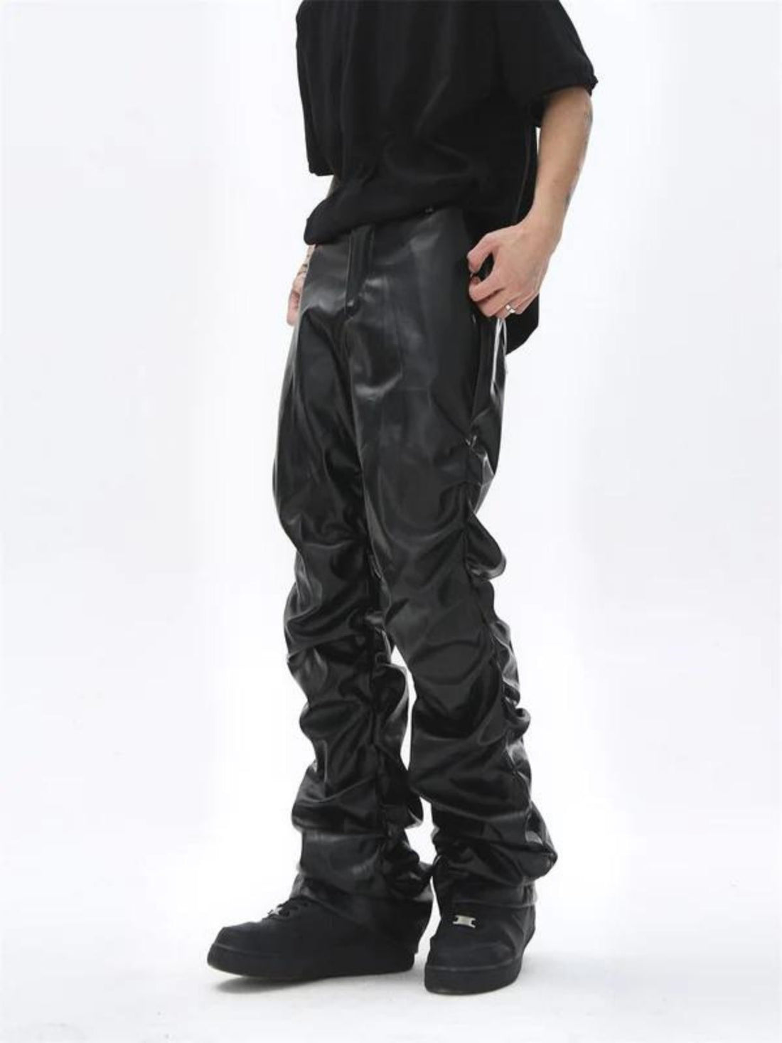 DARK PUNK - Loose PU Leather Jeans | Teenwear.eu