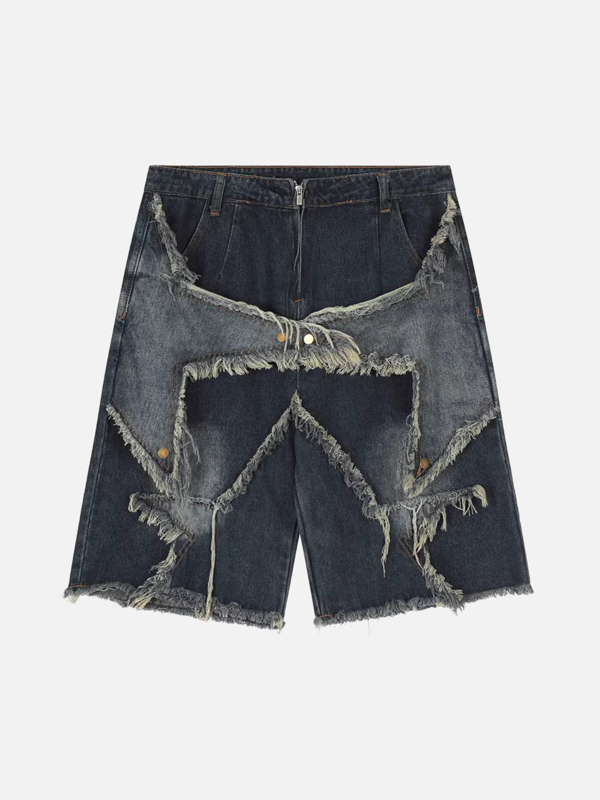 STARS - Baggy Embroidered Graphic Jorts Blue | Teenwear.eu