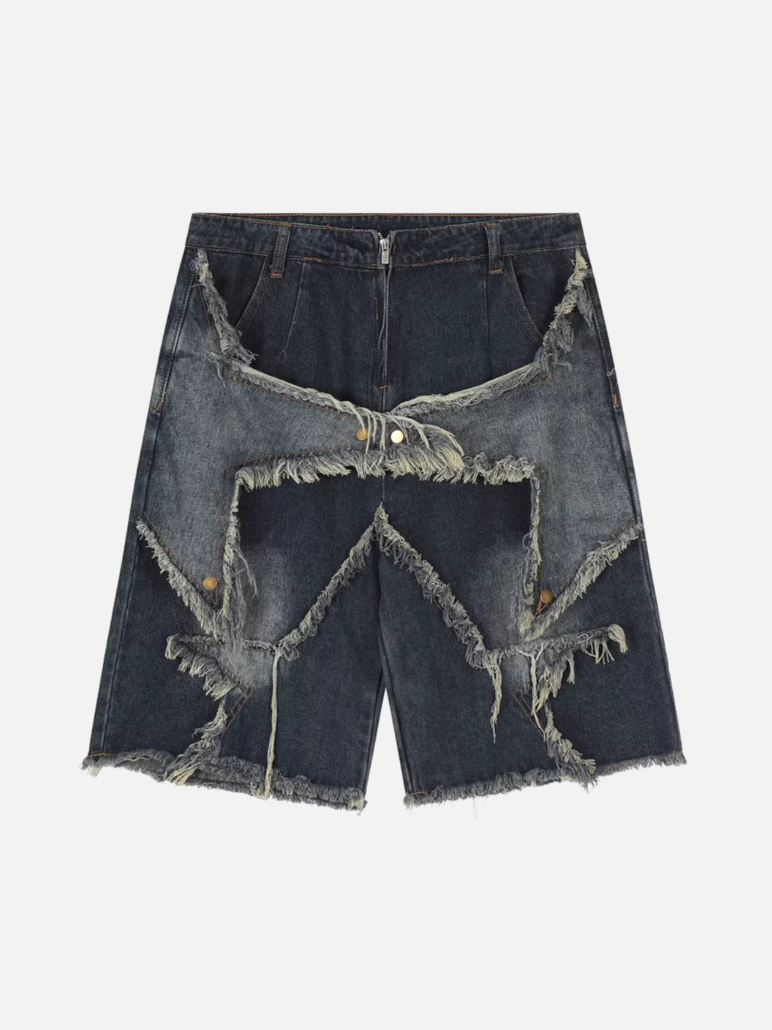 STARS - Baggy Embroidered Graphic Jorts Blue | Teenwear.eu
