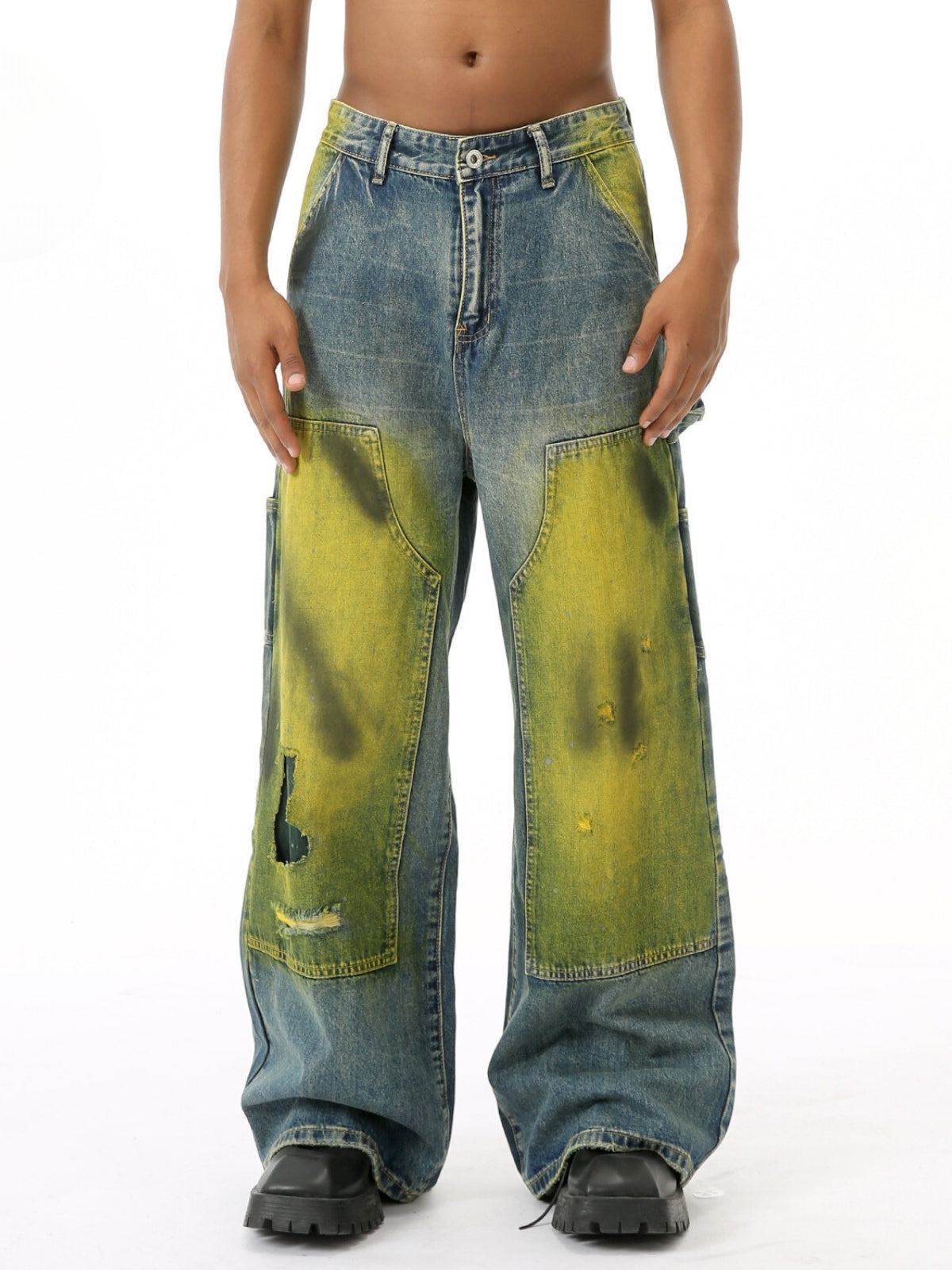 YELEES - Baggy Patchwork Jeans | Teenwear.eu