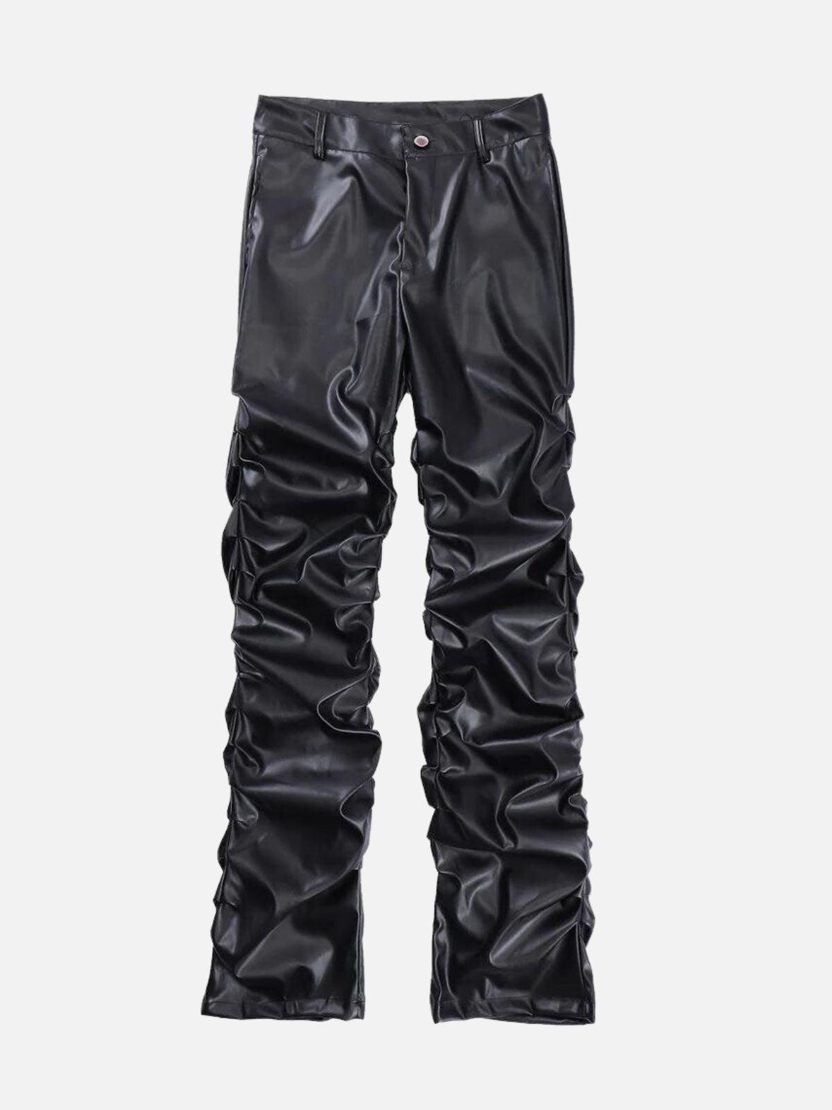 DARK PUNK - Loose PU Leather Jeans Black | Teenwear.eu