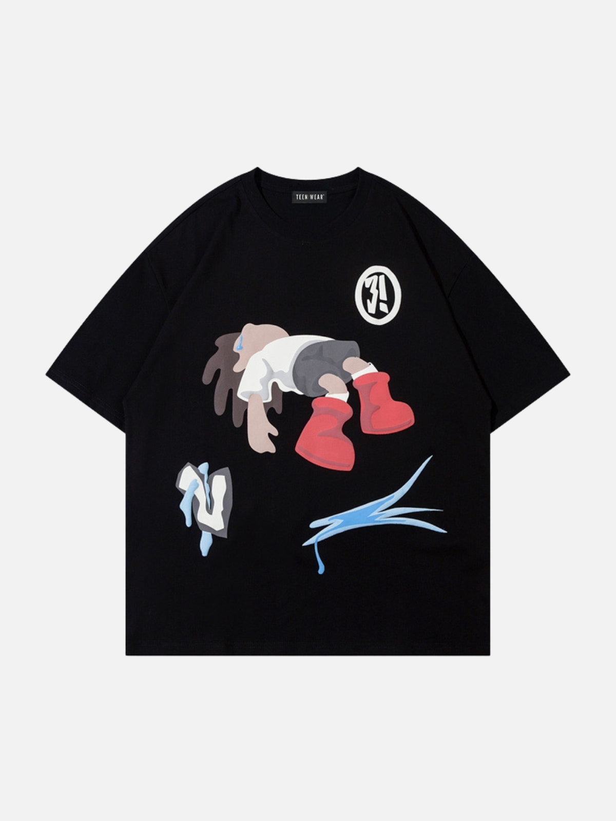 FALLEN - Oversized Print T-Shirt Black | Teenwear.eu