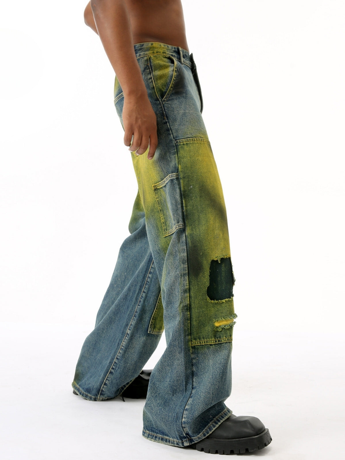 YELEES - Baggy Patchwork Jeans | Teenwear.eu