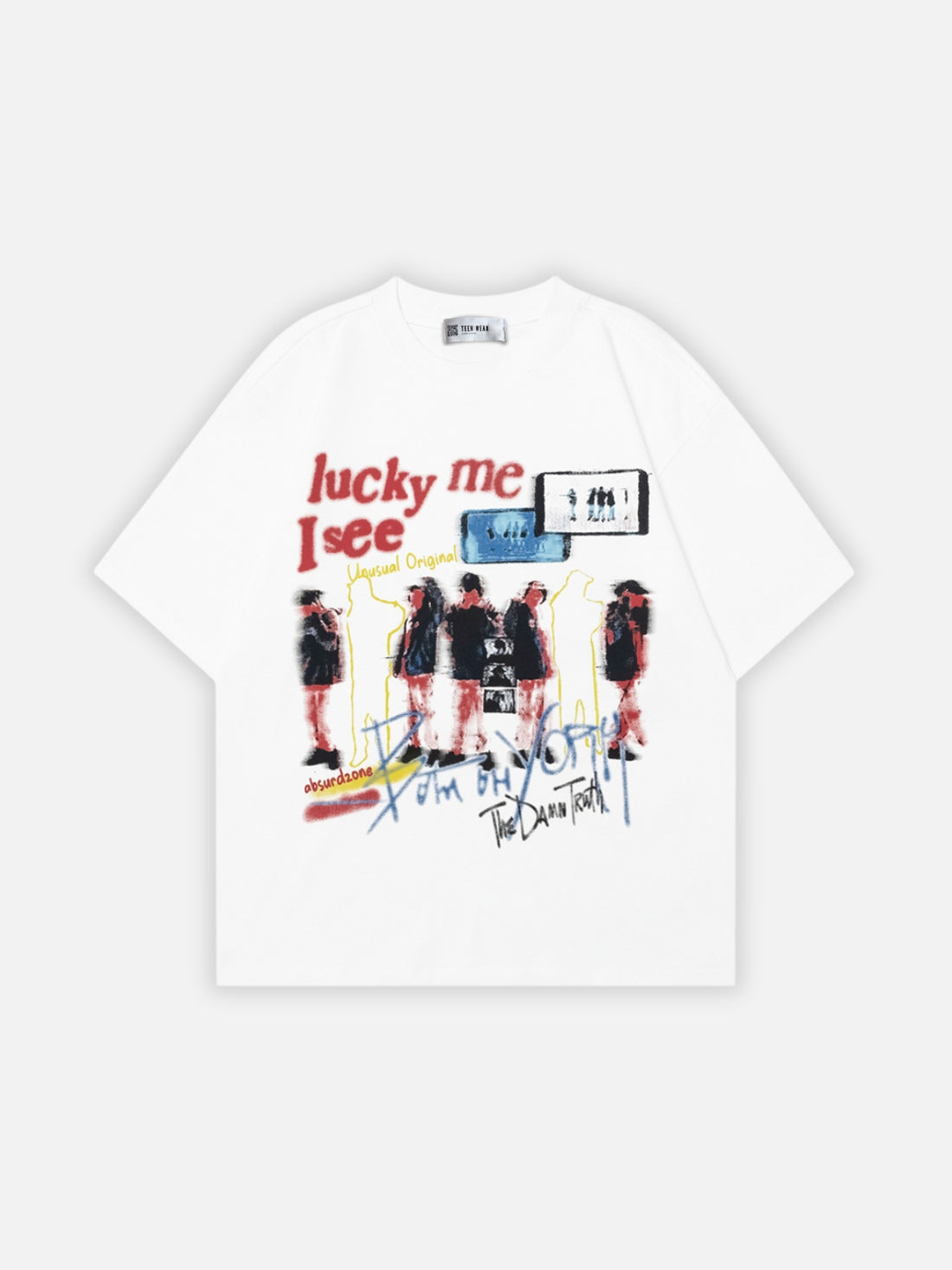LUCKY ME - Oversized Print T-shirt Black | Teenwear.eu