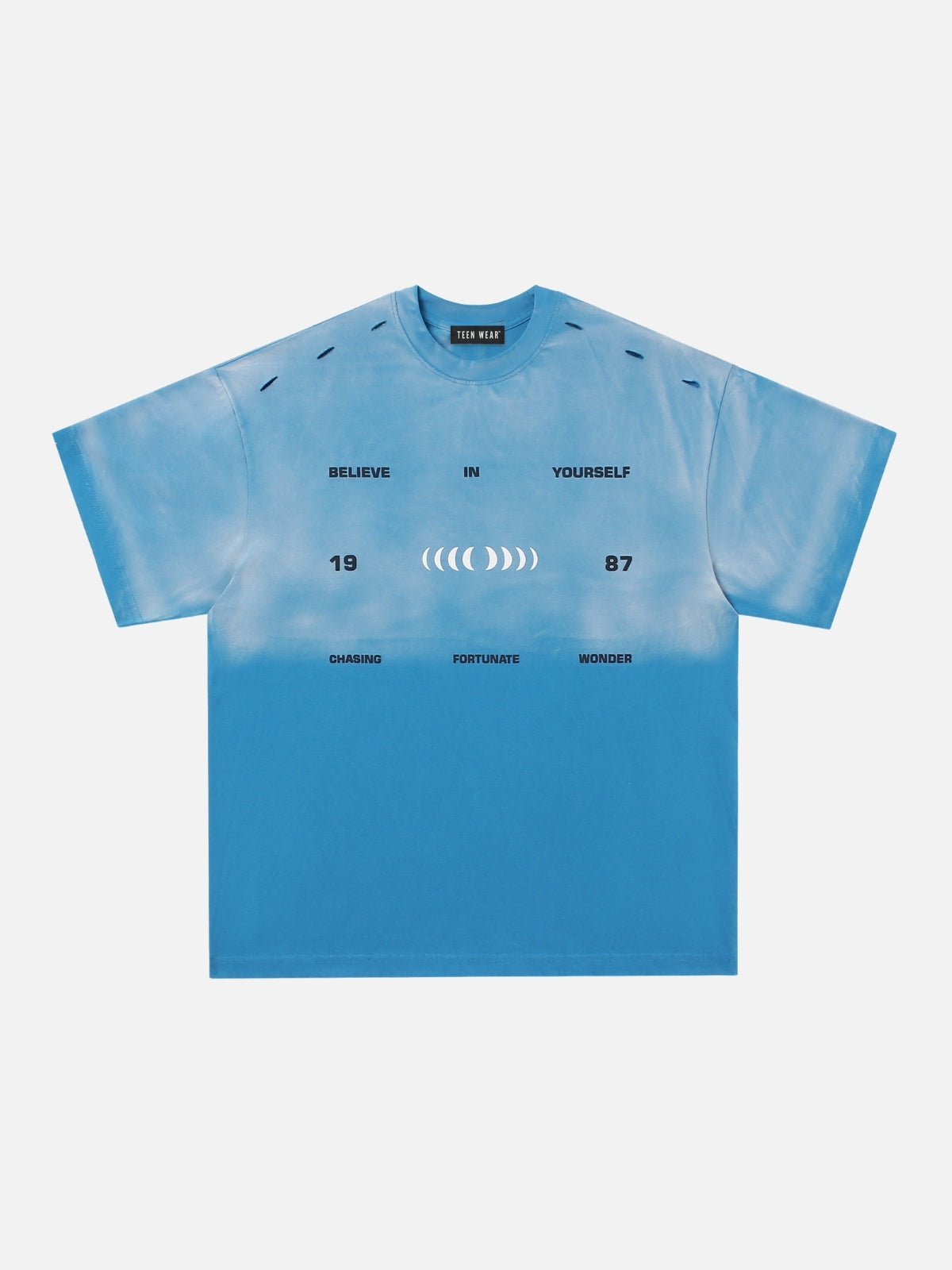 FORTUNATE - Oversized Print T-Shirt Blue | Teenwear.eu