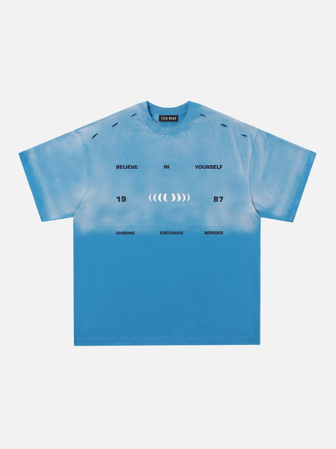 FORTUNATE - Oversized Print T-Shirt Blue | Teenwear.eu