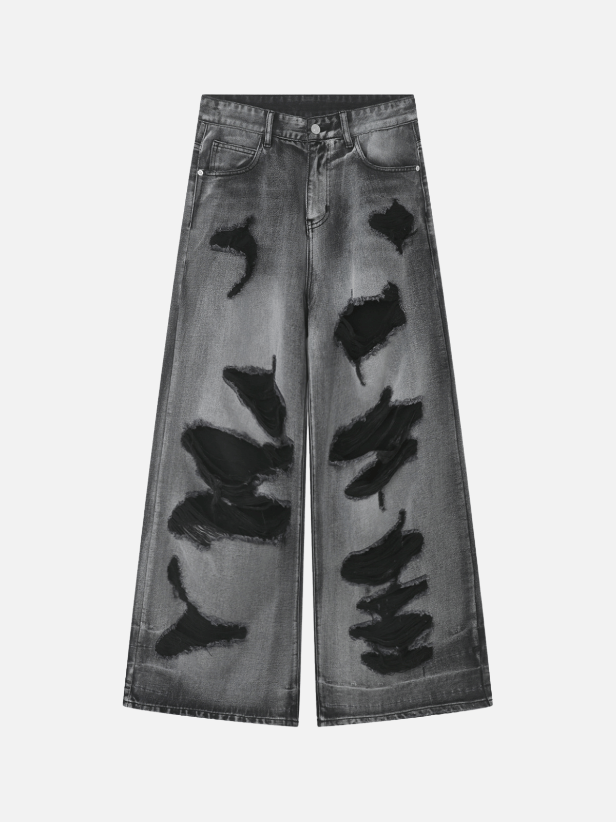 HOLES - Loose Basic Ripped Jeans Washed Grey | Teenwear.eu