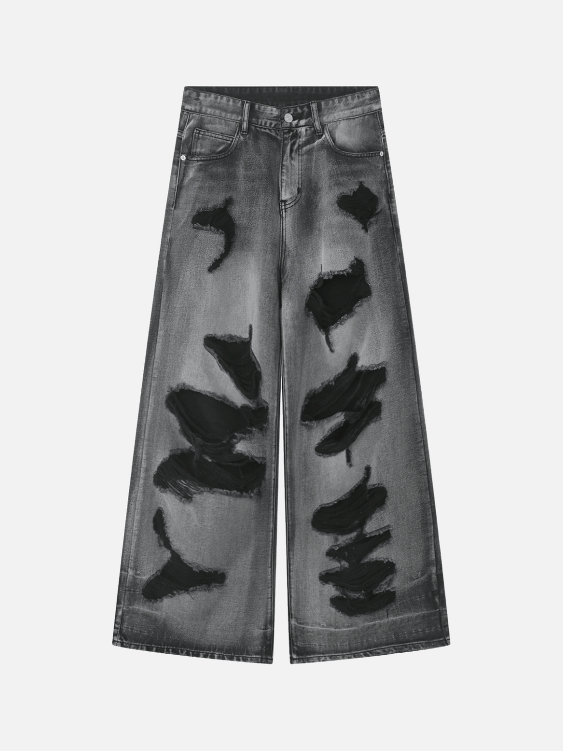 HOLES - Loose Basic Ripped Jeans Washed Grey | Teenwear.eu