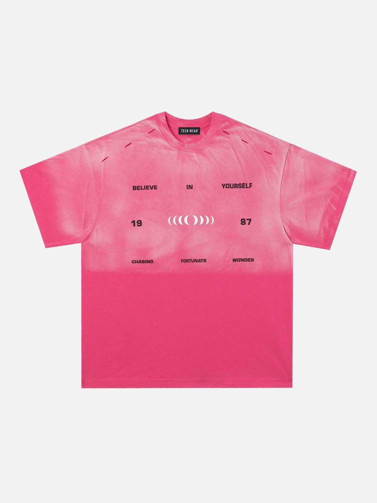 FORTUNATE - Oversized Print T-Shirt Pink | Teenwear.eu