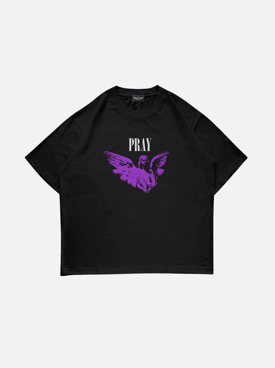 PRAY - Oversized Print T-Shirt Black | Teenwear.eu