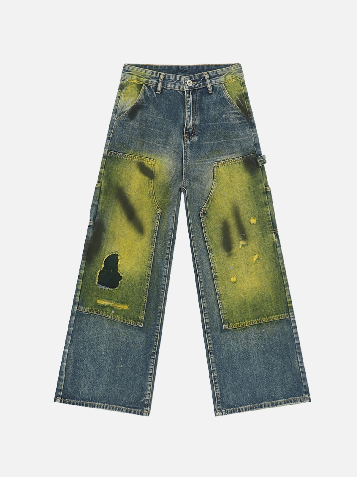 YELEES - Baggy Patchwork Jeans Yellow | Teenwear.eu
