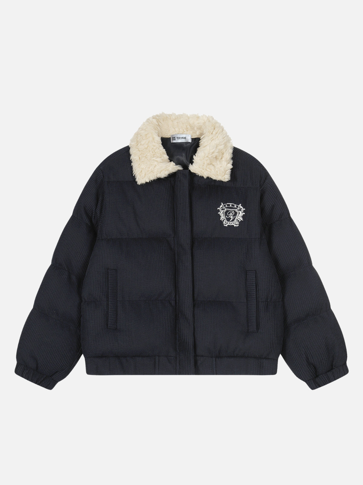 KRAL - Oversized Embroidered Puffer Jacket Black | Teenwear.eu