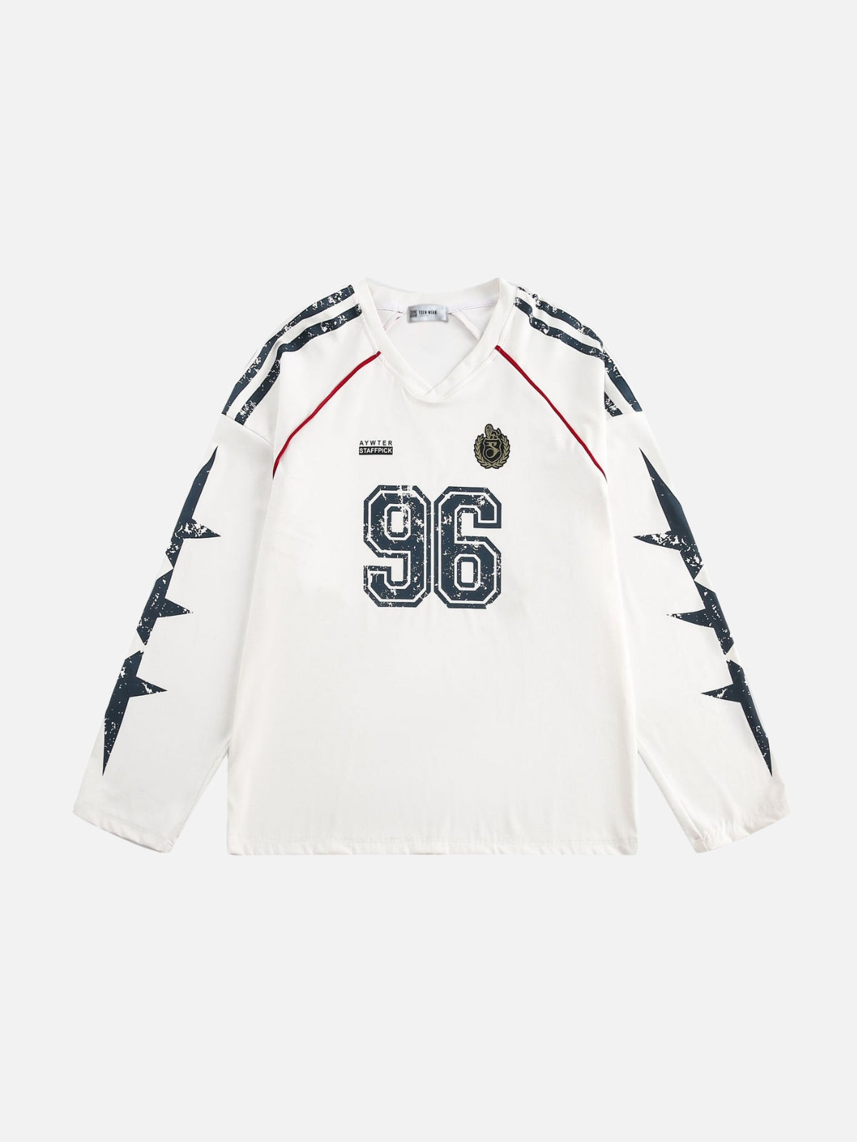 NINETY6 – Oversized Graphic Long-Sleeve Jersey White | Teenwear.eu