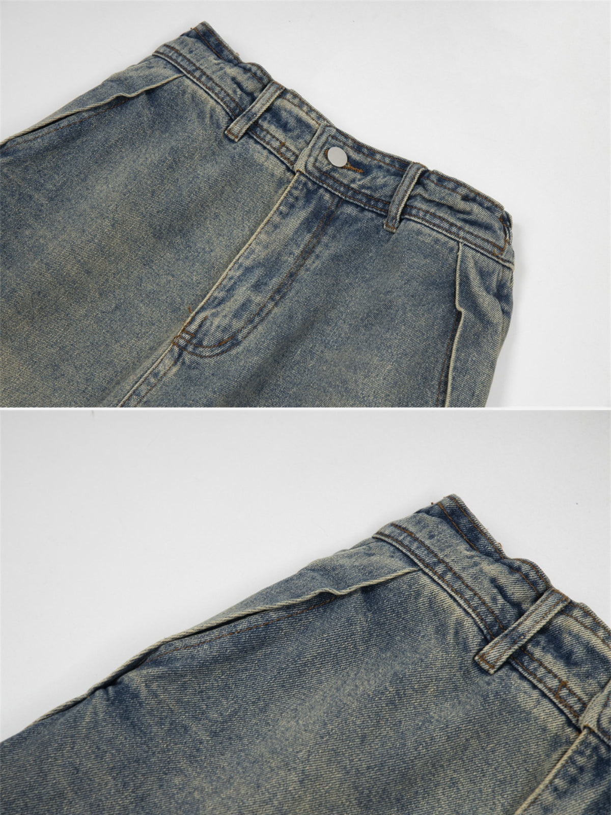 RED STRIPES - Baggy Embroidered Jeans | Teenwear.eu